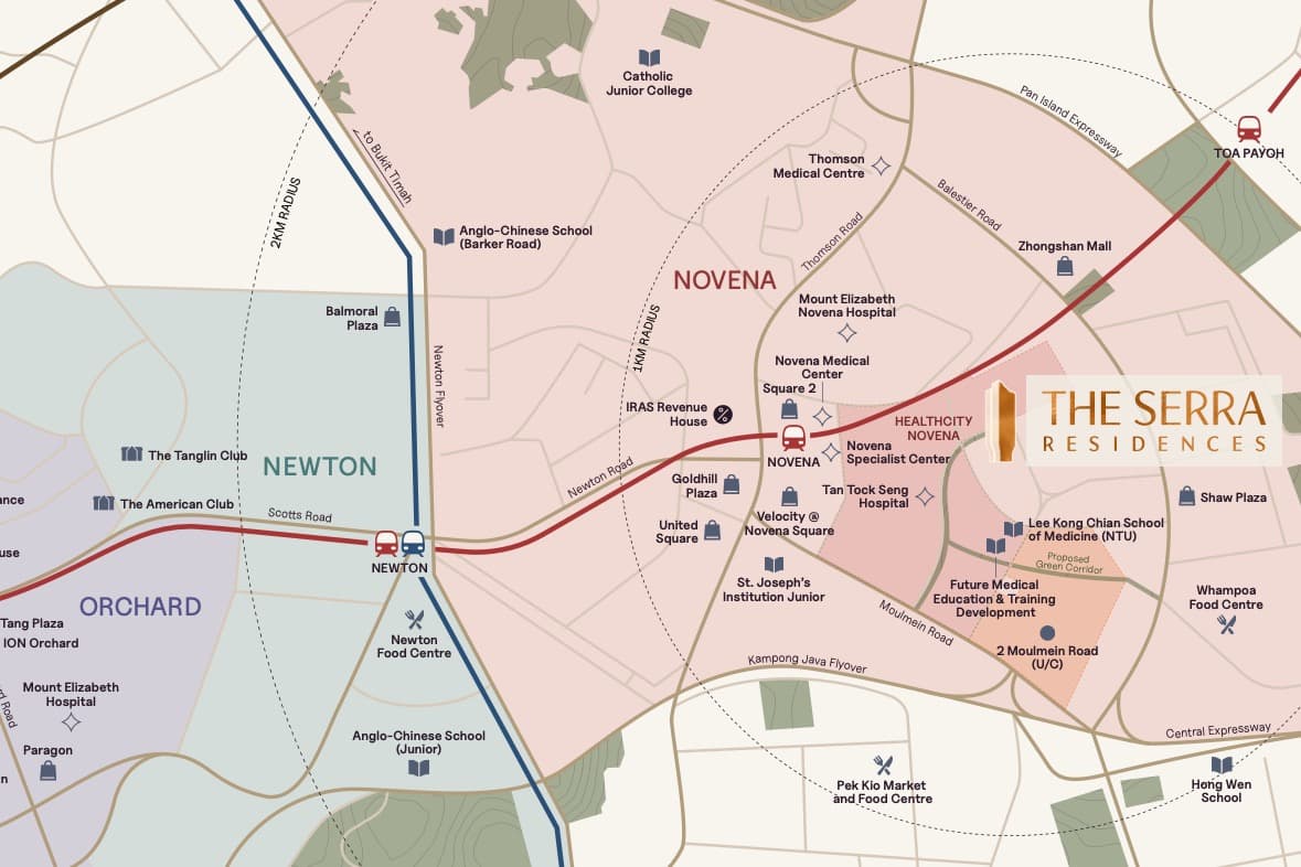 The Serra Residences location map, District 11 Novena